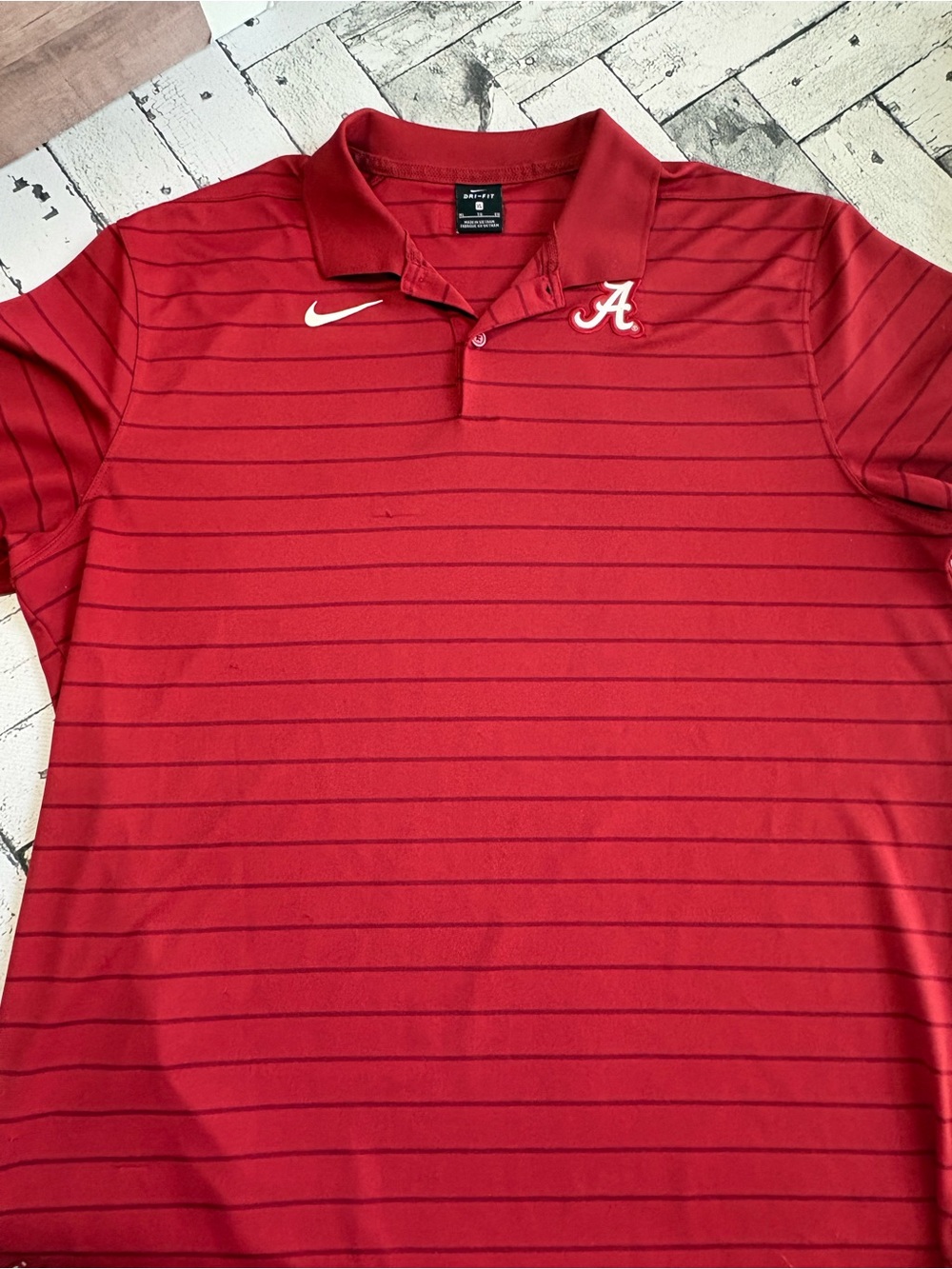 Nike Dri-FIT Alabama Crimson Tide Striped Polo Shirt Men’s XL